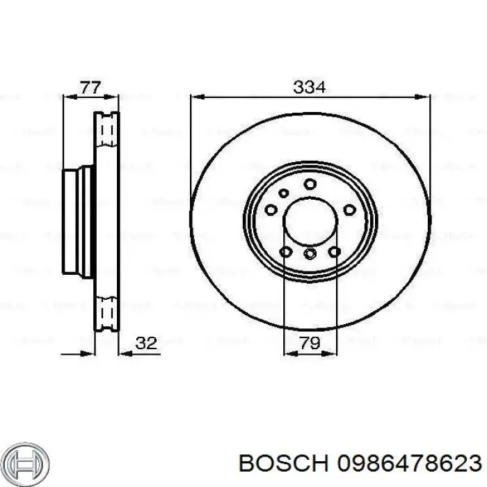 0986478623 Bosch диск тормозной передний