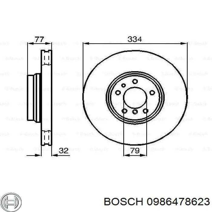 Freno de disco delantero 0986478623 Bosch