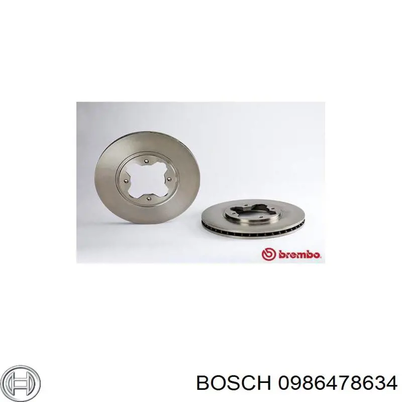 Передние тормозные диски 0986478634 Bosch