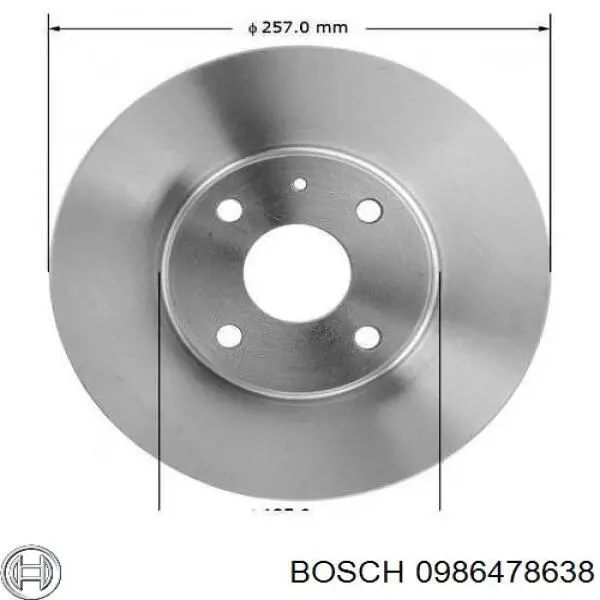 Тормоз дисковый передний Bosch 0986478638 цена, от 24.27 USD