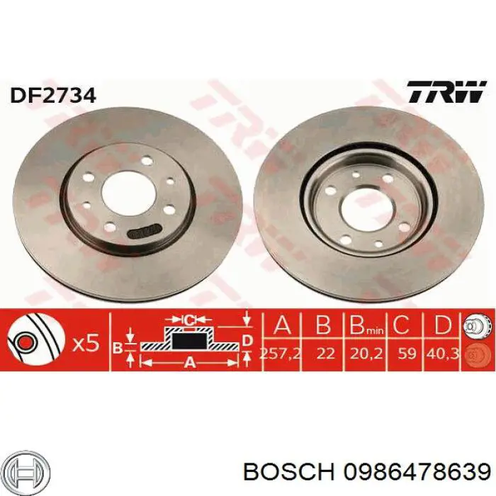 Купить 0986478639 Bosch Ротор тормозной