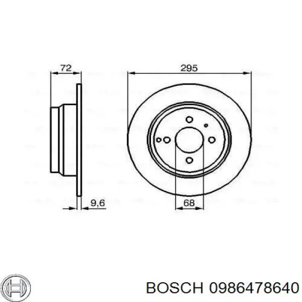 Тормозные диски 0986478640 Bosch