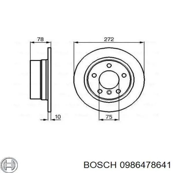 0986478641 Bosch диск тормозной задний