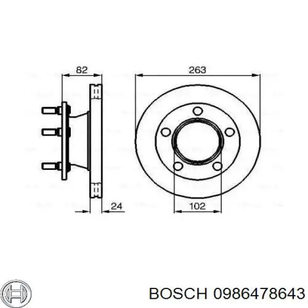 Передние тормозные диски 0986478643 Bosch