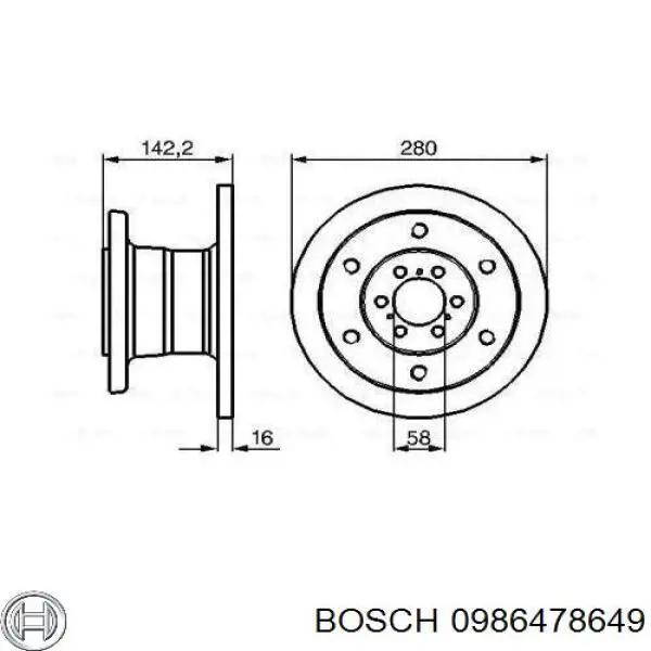 Передние тормозные диски 0986478649 Bosch