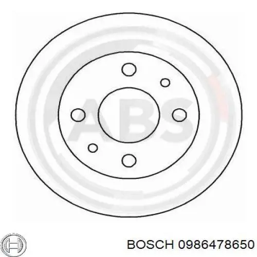 Передний тормозной диск Bosch 0986478650