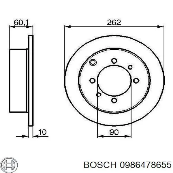 Тормозные диски 0986478655 Bosch