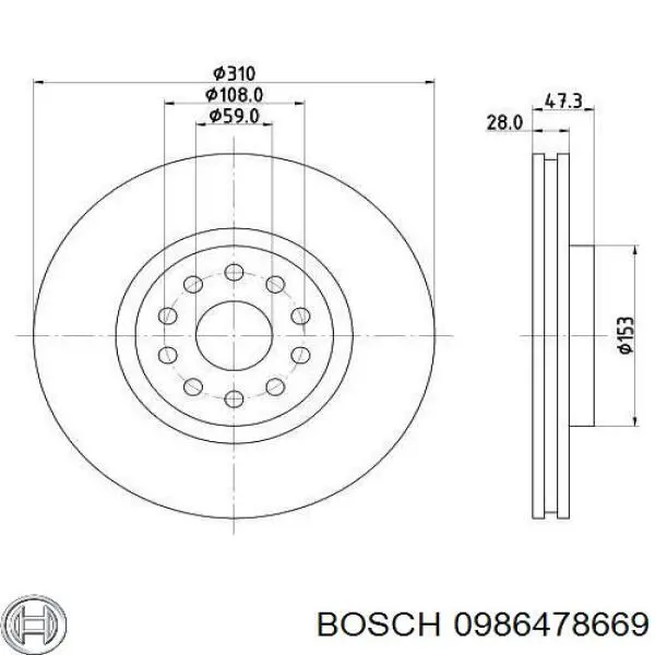 Купить 0986478669 Bosch Ротор тормозной