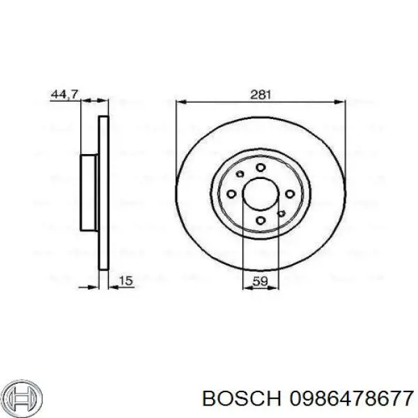 0986478677 Bosch диск тормозной передний