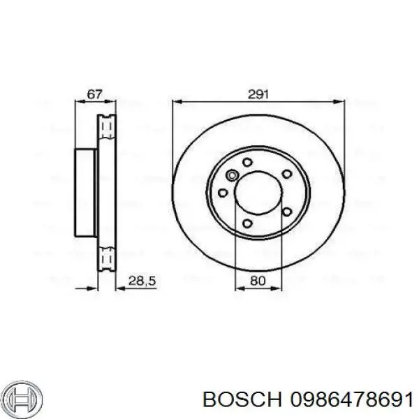 0 986 478 691 Bosch тормозные диски