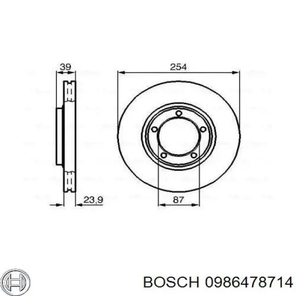0986478714 Bosch диск тормозной передний