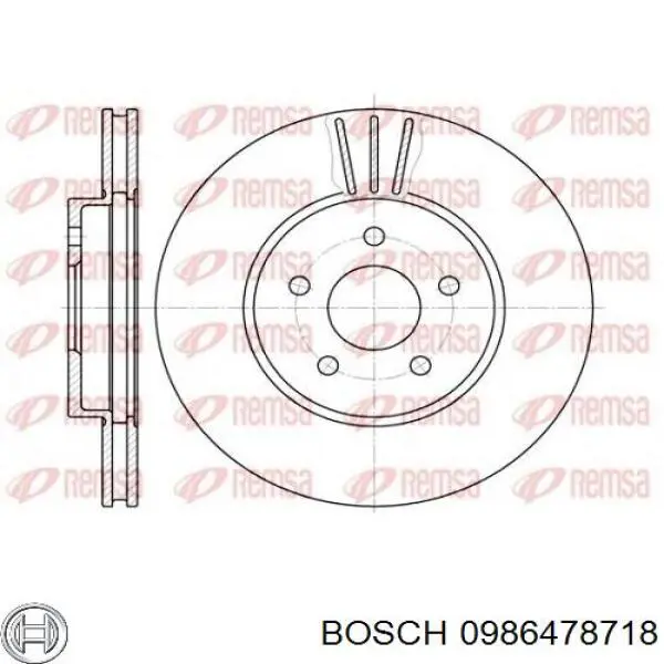 Передние тормозные диски 0986478718 Bosch
