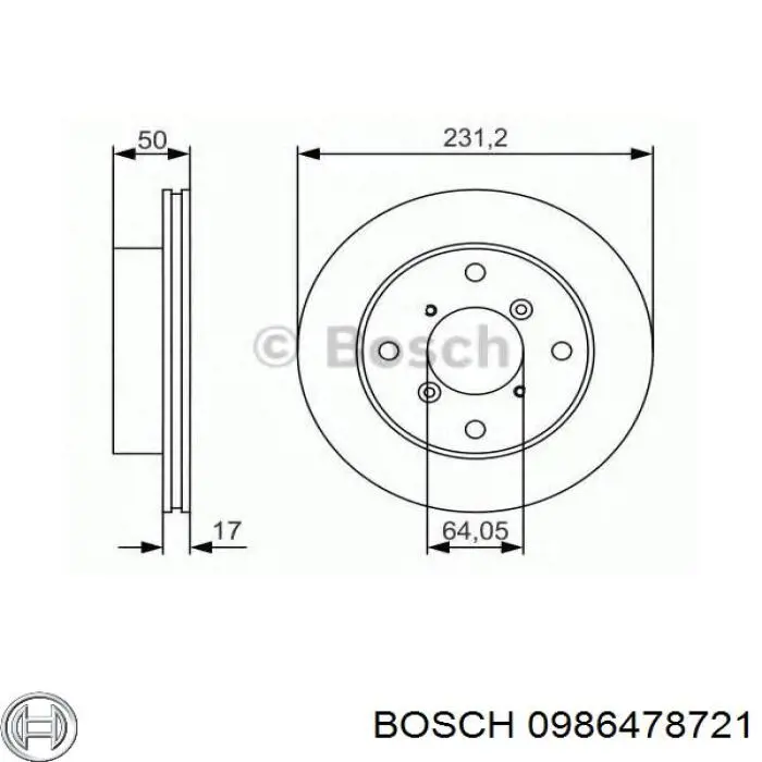 Купить 0986478721 Bosch Ротор тормозной