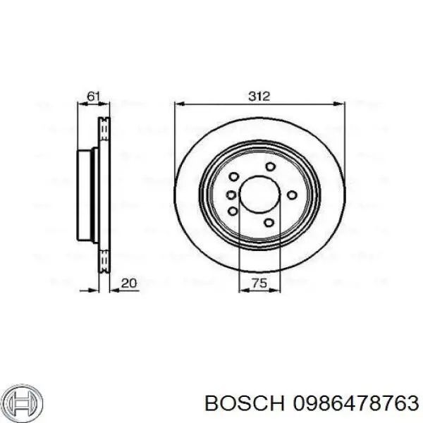 Тормозные диски 0986478763 Bosch