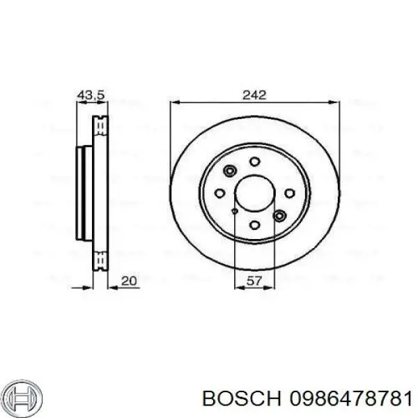 0986478781 Bosch диск тормозной передний