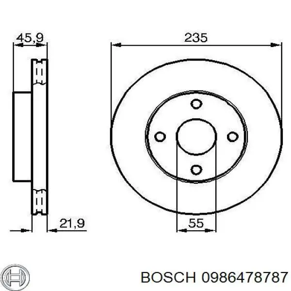 0986478787 Bosch Диск тормозной передний