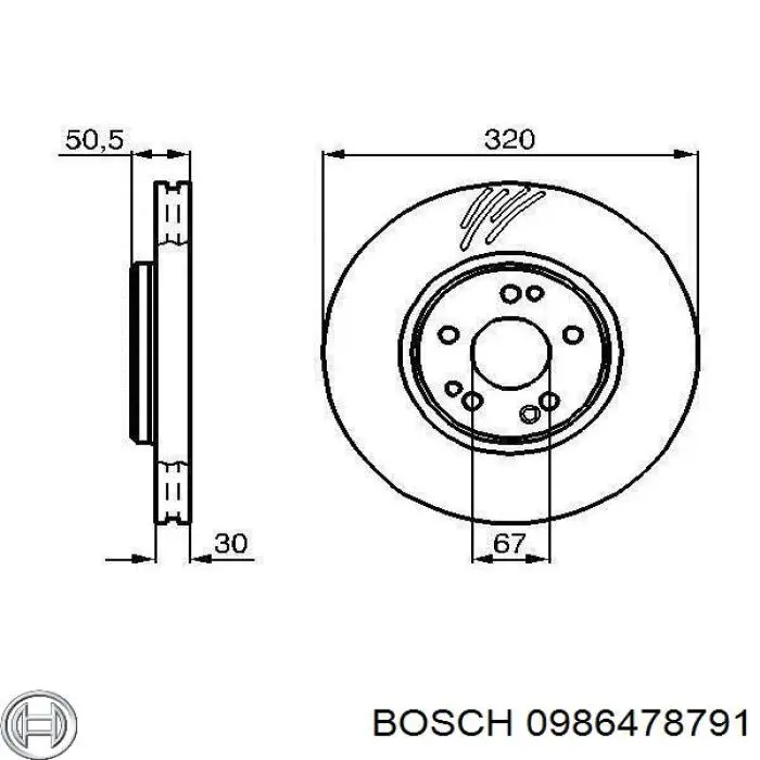 0 986 478 791 Bosch диск тормозной передний