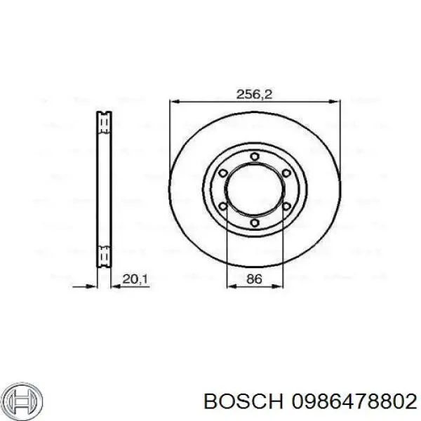 0986478802 Bosch диск тормозной передний