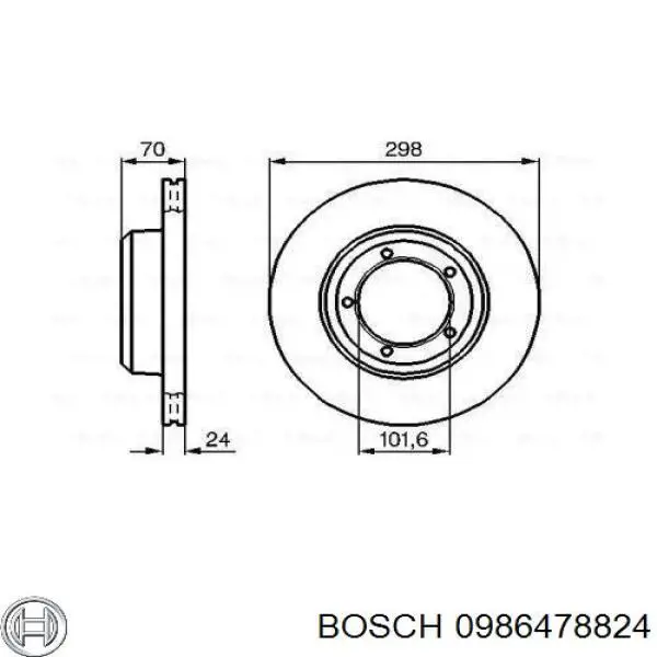 0986478824 Bosch диск тормозной передний