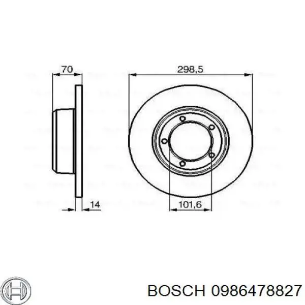 Передние тормозные диски 0986478827 Bosch