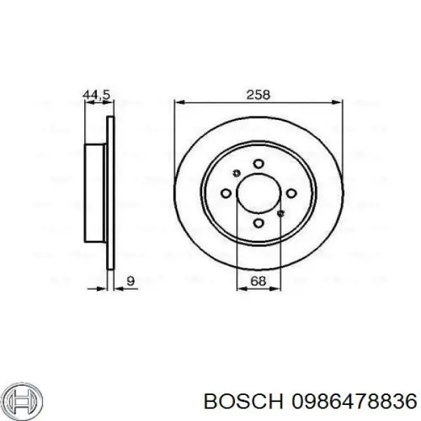 Тормозные диски 0986478836 Bosch