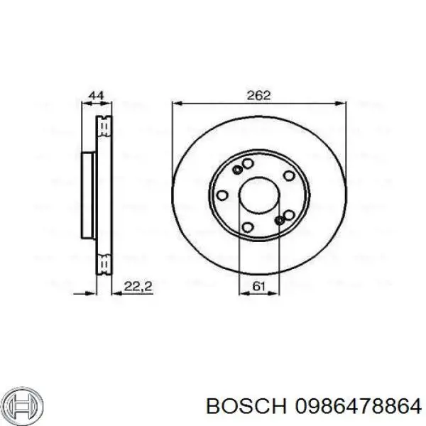 0986478864 Bosch диск тормозной передний