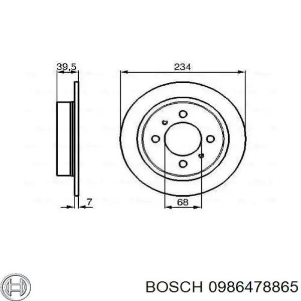 0986478865 Bosch диск тормозной задний