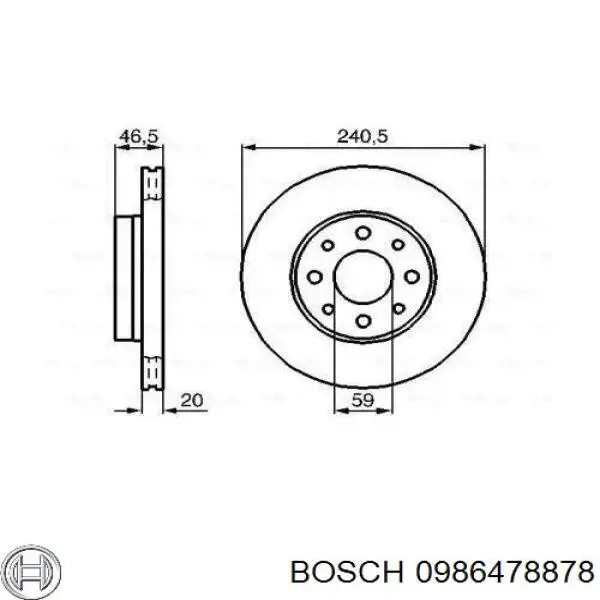 Передние тормозные диски 0986478878 Bosch