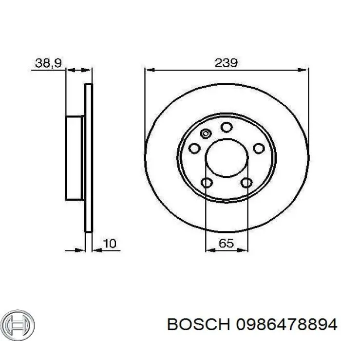 Тормозные диски 0986478894 Bosch