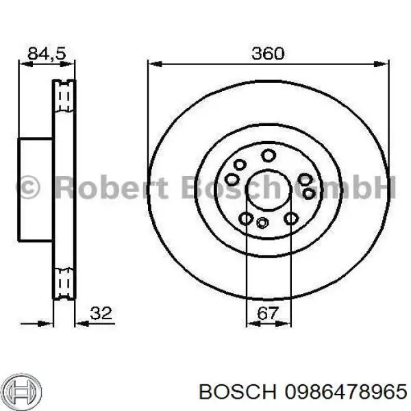 0986478965 Bosch диск тормозной передний