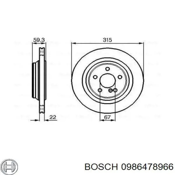 Тормозные диски 0986478966 Bosch