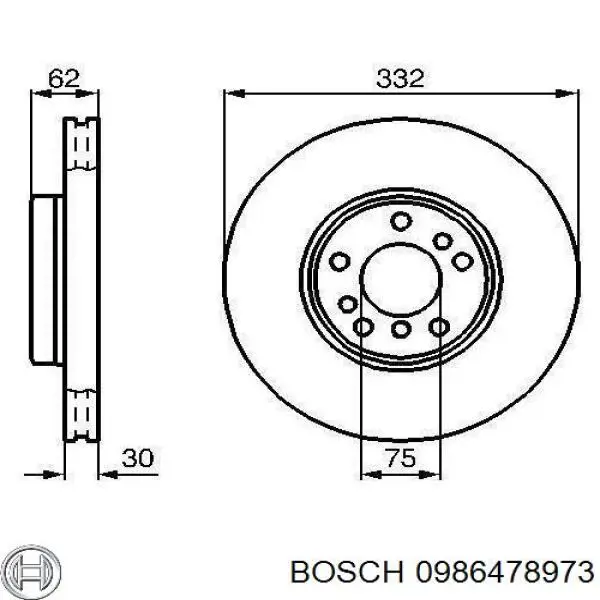 Передние тормозные диски 0986478973 Bosch