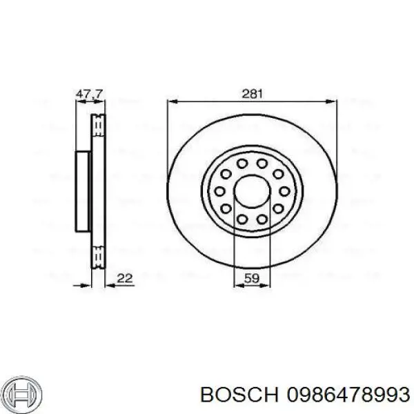 0986478993 Bosch диск тормозной передний