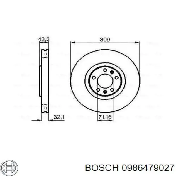 0 986 479 027 Bosch диск тормозной передний