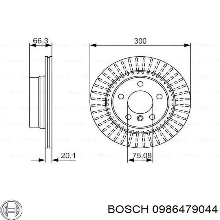 0986479044 Bosch диск тормозной задний