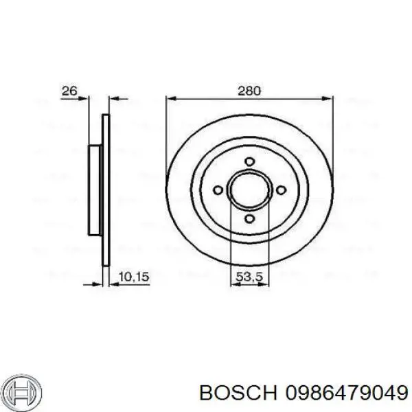 Тормозные диски 0986479049 Bosch