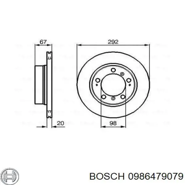 Тормозные диски 0986479079 Bosch