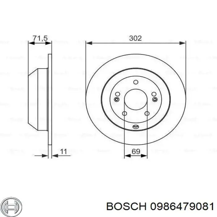 Тормозные диски 0986479081 Bosch