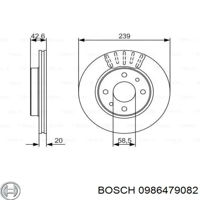 0986479082 Bosch диск тормозной передний