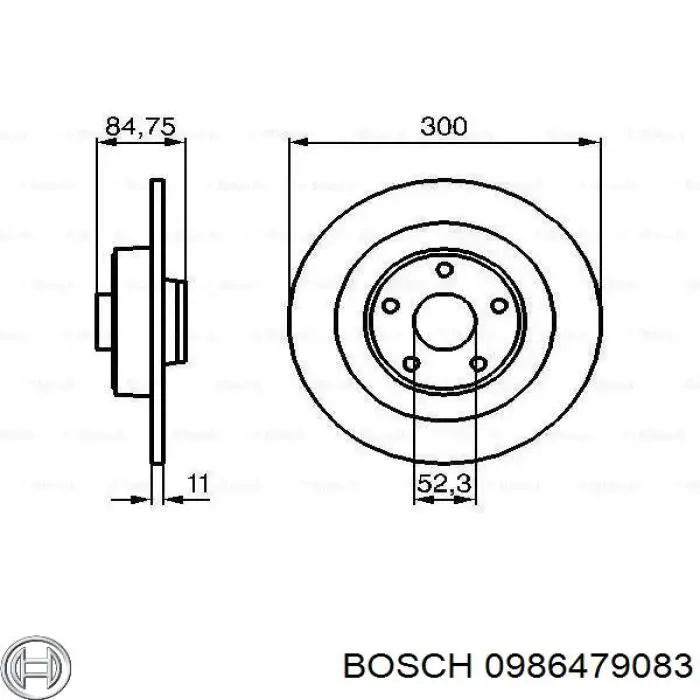 Тормозные диски 0986479083 Bosch