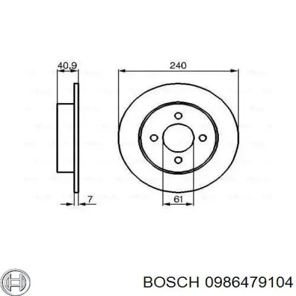 Тормозные диски 0986479104 Bosch