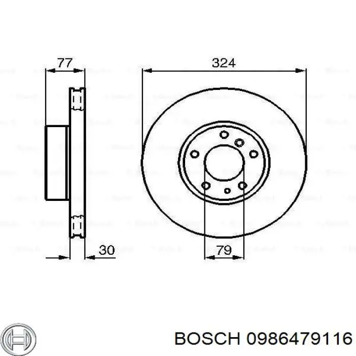 0986479116 Bosch диск тормозной передний
