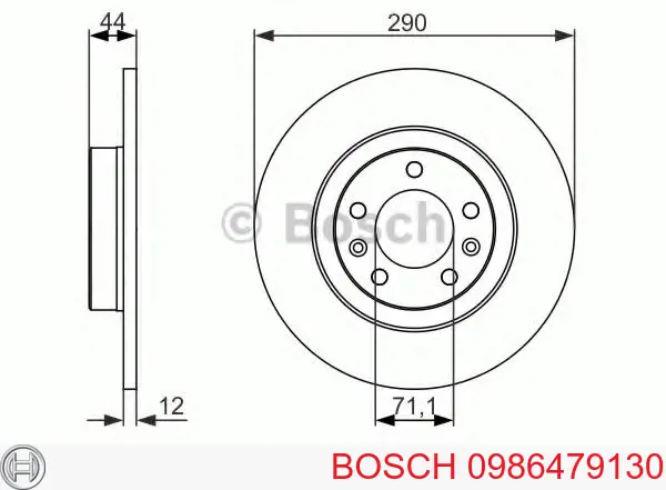 0986479130 Bosch диск тормозной задний