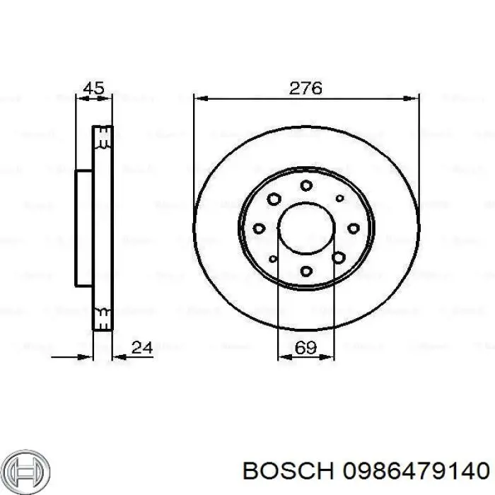 0 986 479 140 Bosch диск тормозной передний