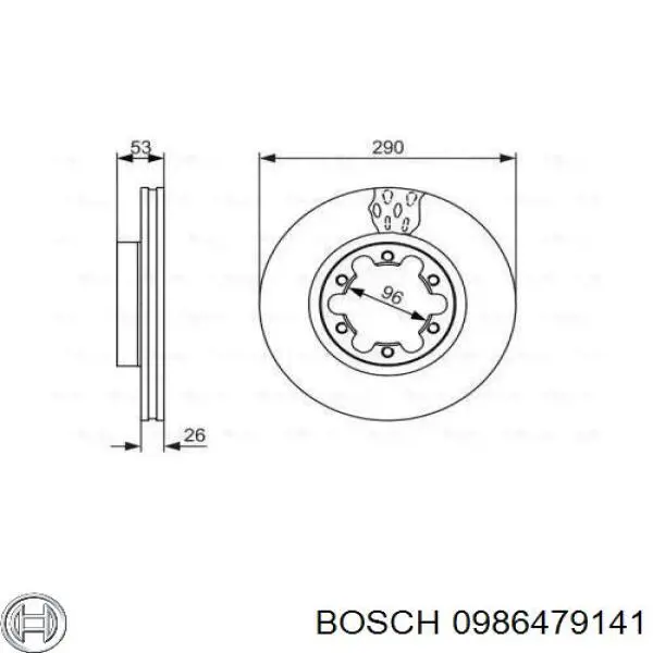 Передние тормозные диски 0986479141 Bosch