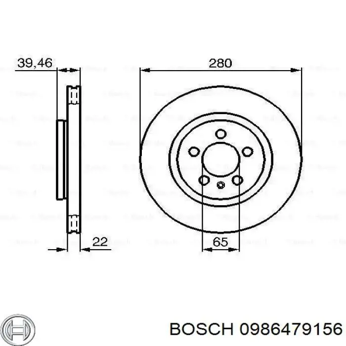 0 986 479 156 Bosch диск тормозной передний
