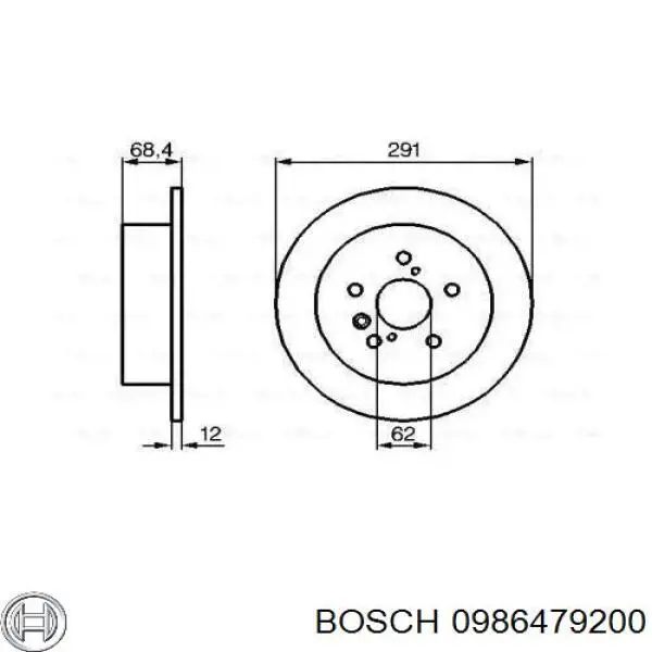 0 986 479 200 Bosch диск тормозной задний