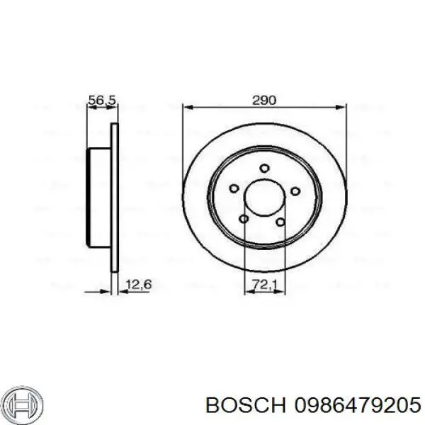 Тормозные диски 0986479205 Bosch