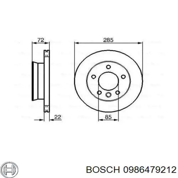 Тормоз дисковый передний Bosch 0986479212 цена, от 44.86 USD