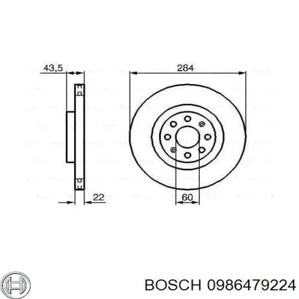 0986479224 Bosch диск тормозной передний